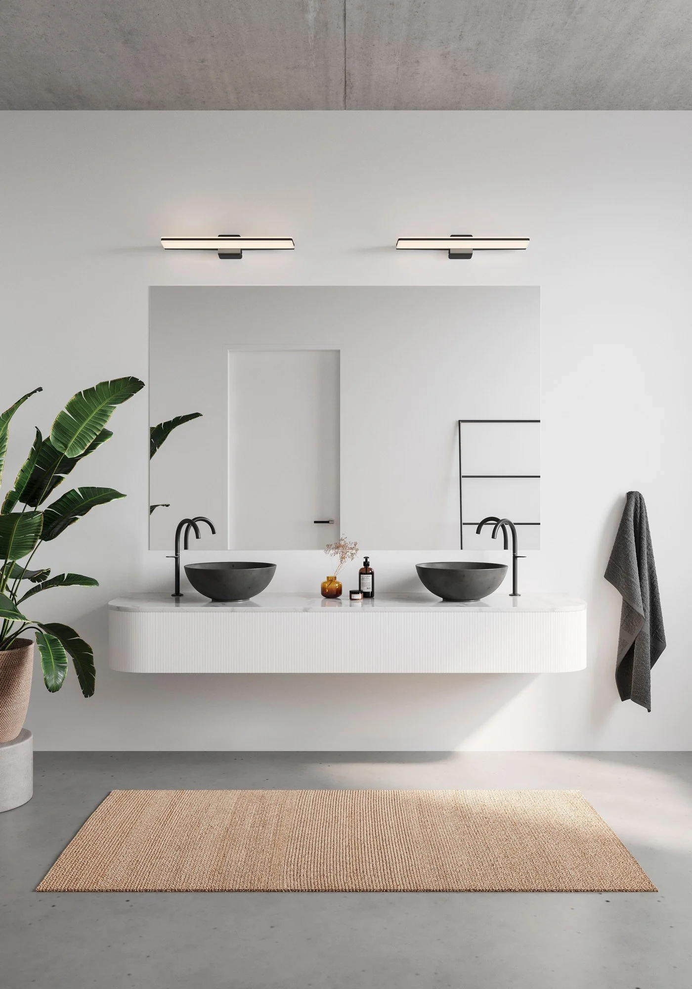 Tinia 60' Wall light- Black/ White Finishes - Image 3