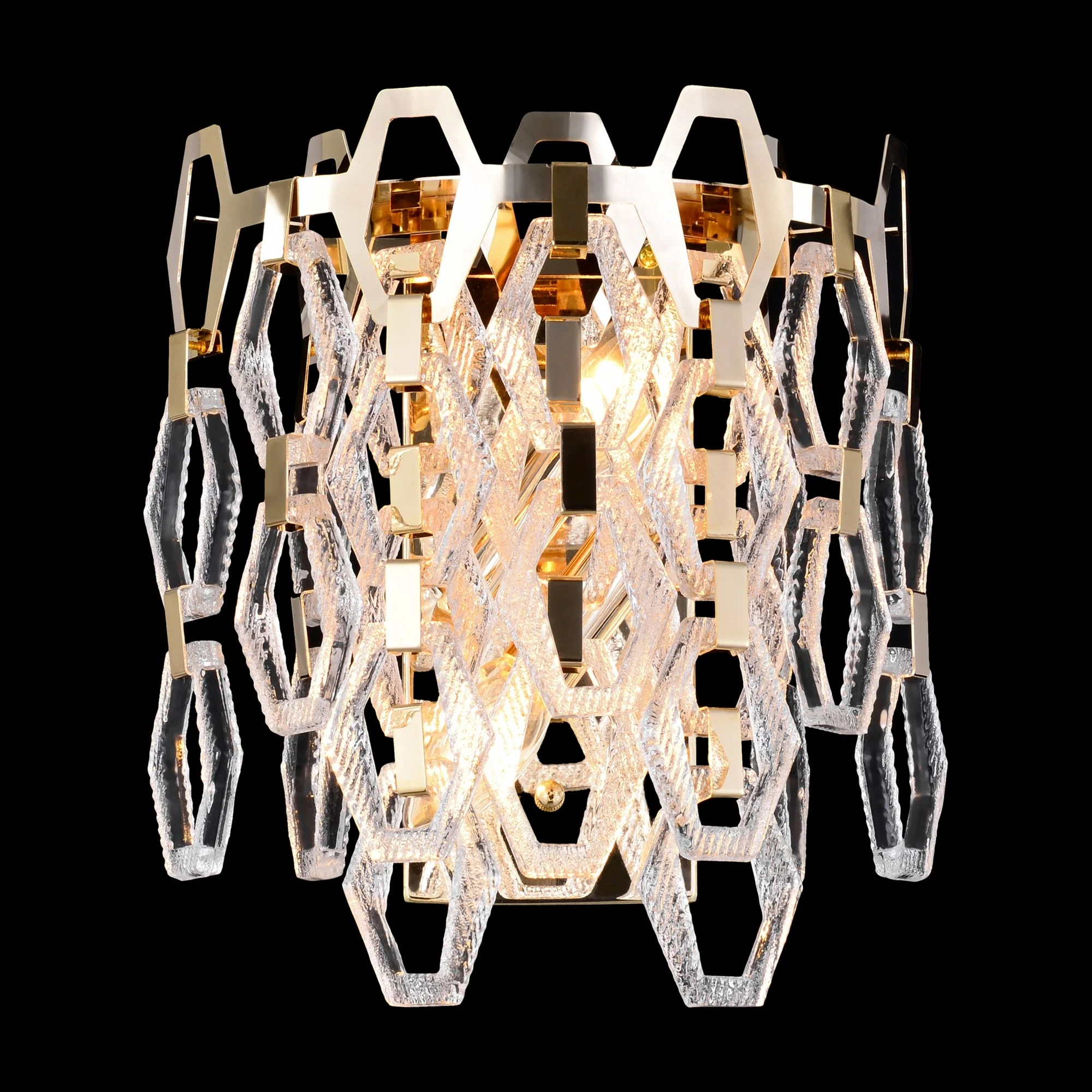 Tissage Indoor Double Wall Lights - Gold Finish - Image 3