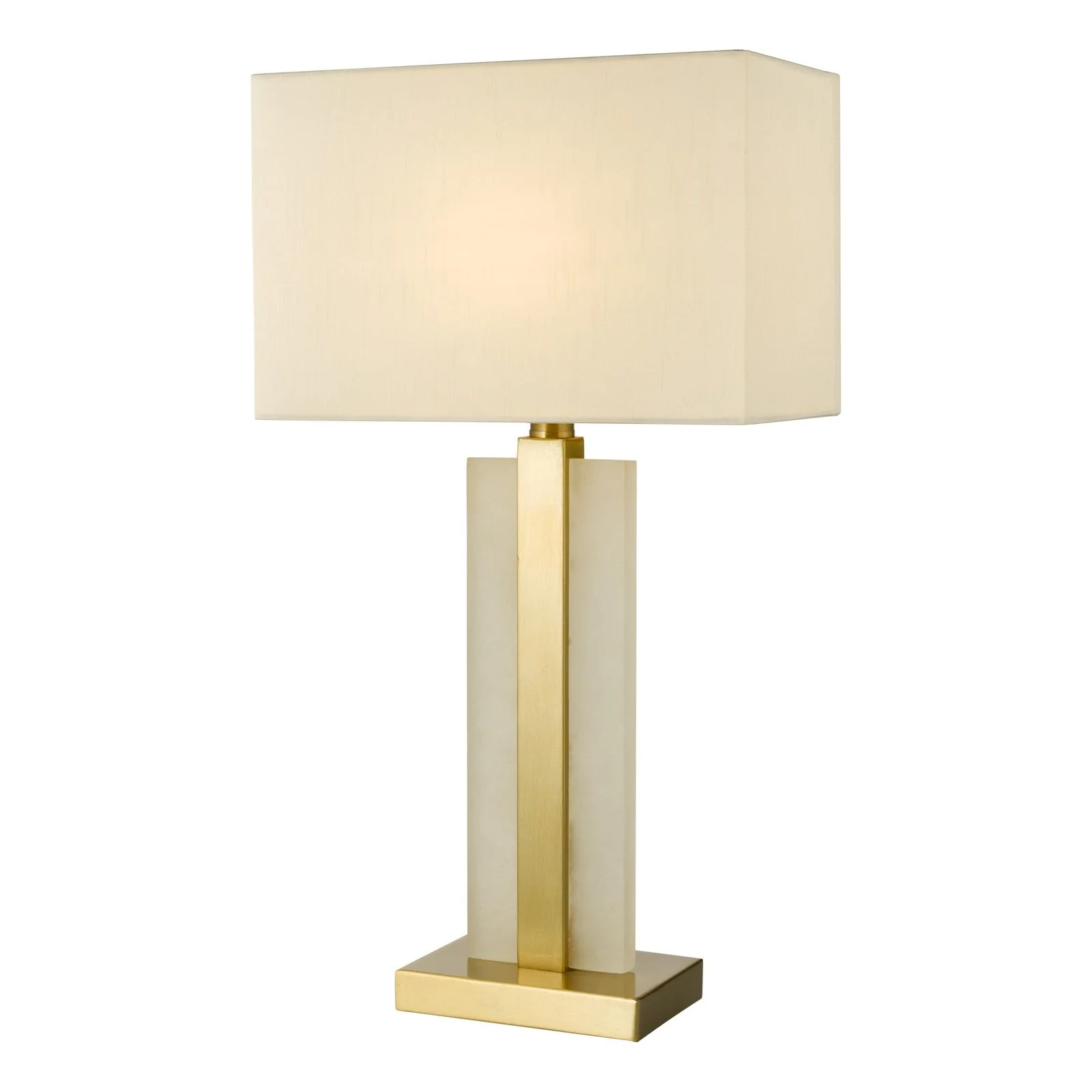 Tokori Table Lamp - Alabaster and Brushed Gold With Shade