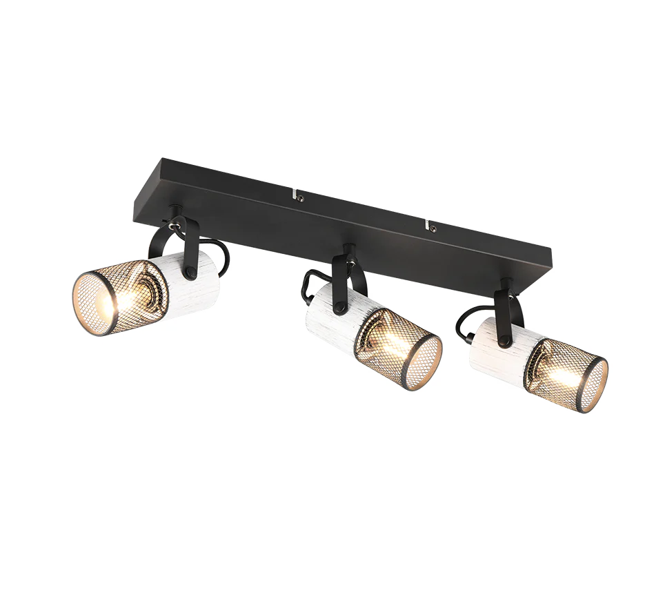 Tosh 3Lt Bar Spotlight - Black & White/ Black & Wood