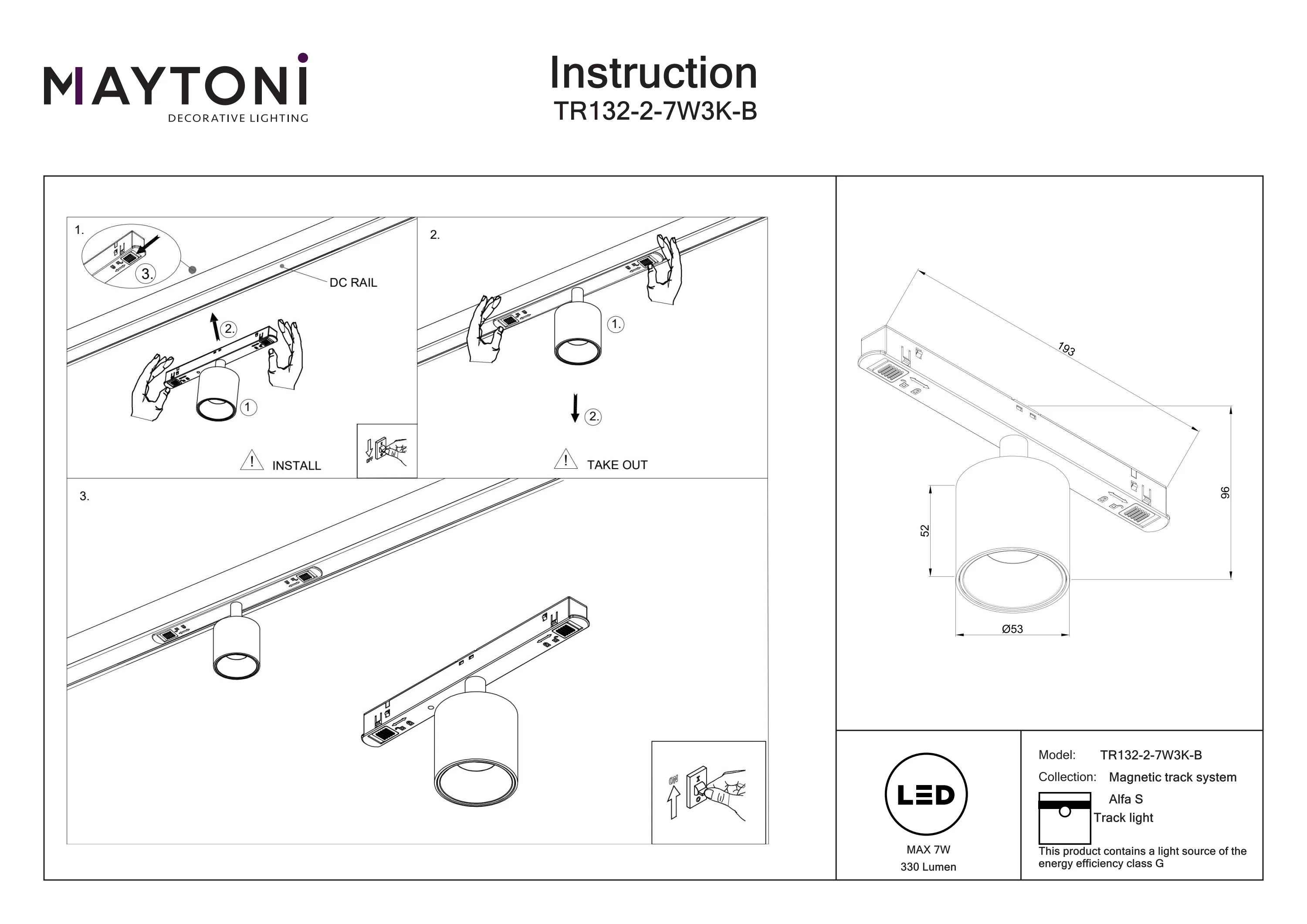 Track luminaire Alfa S Exility 3000K 7W 50° - Image 9