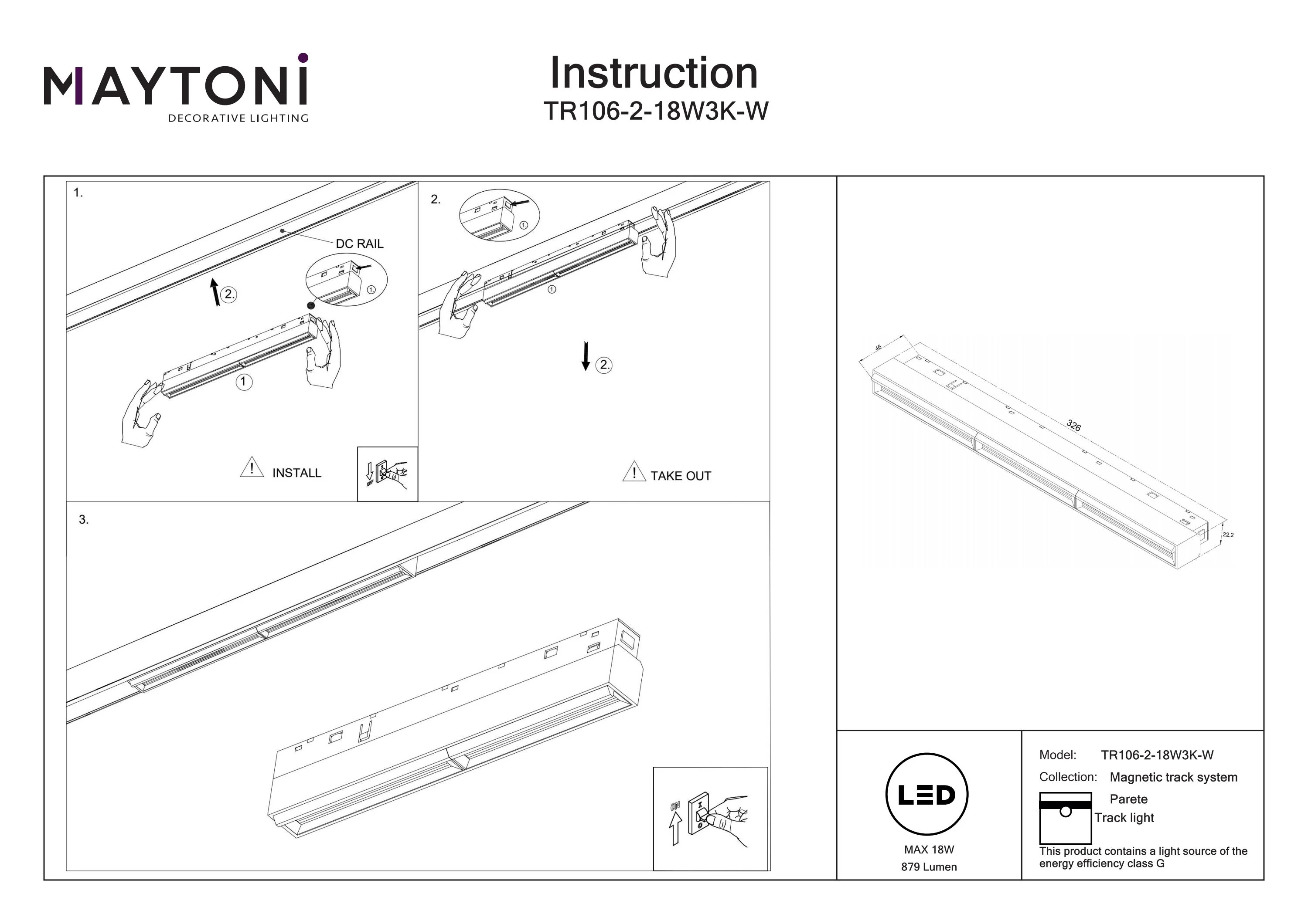 Track luminaire Parete Exility 3000K 120° - Image 40
