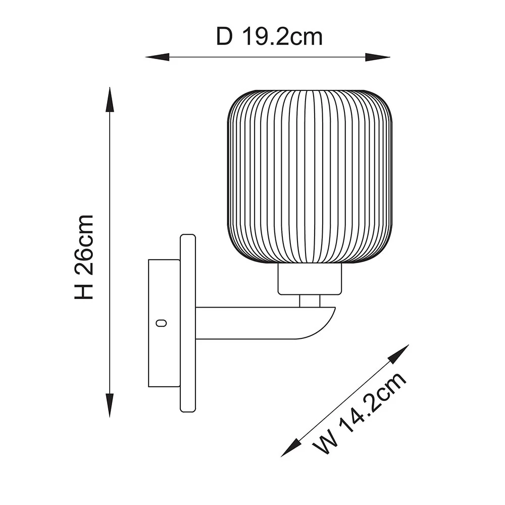 Travi Ribbed/ Clear Wall Light-  Various Base Finishes - Image 31