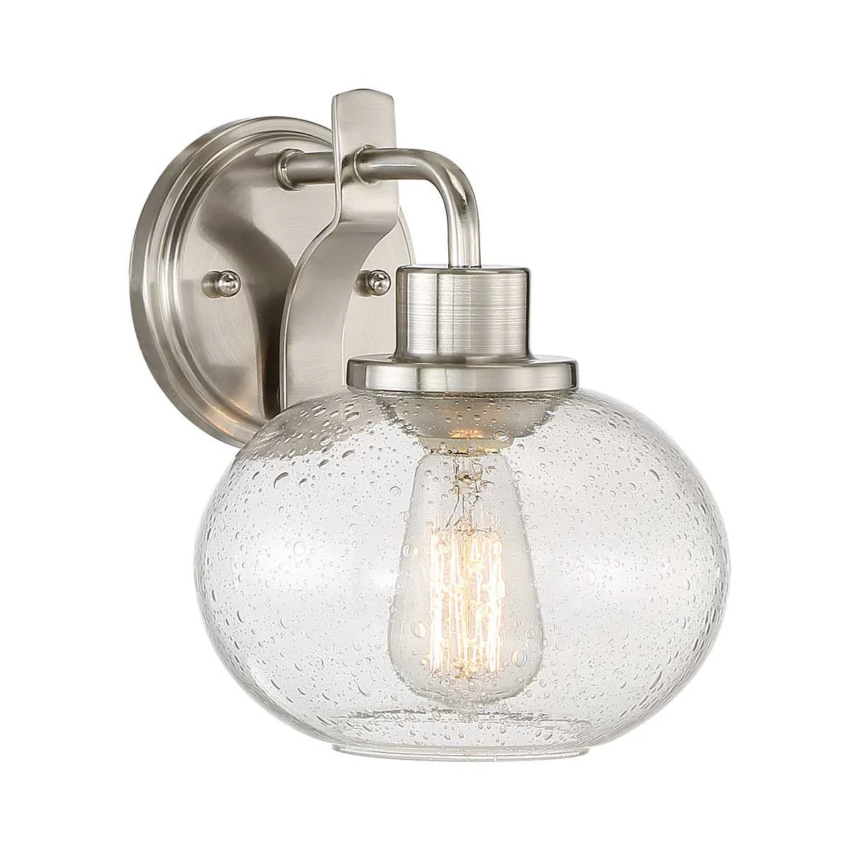 Trilogy 1 Light Wall Light - Brushed Nickel/Old Bronze IP20 E27