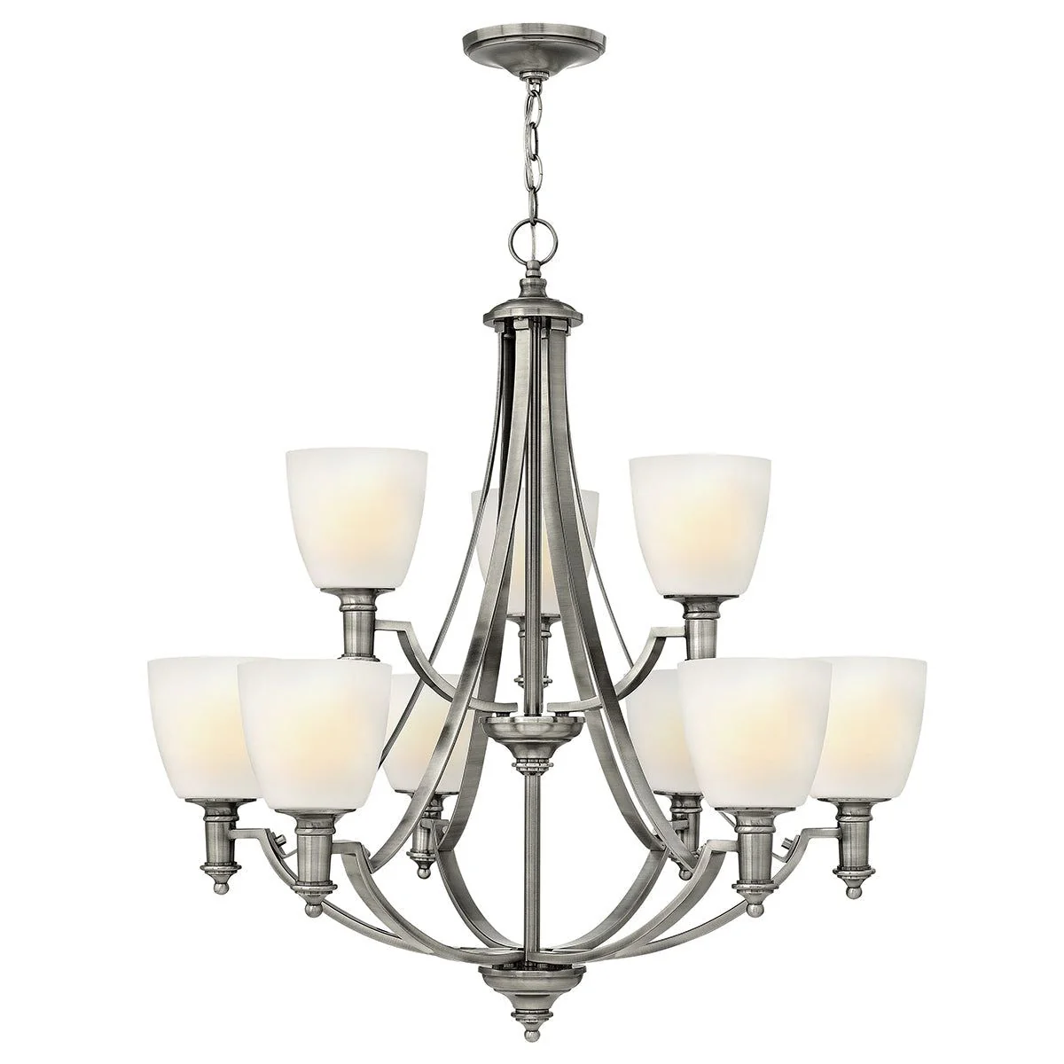 Truman 9Lt Double Height Ceiling Light -  Antique Nickel Finish