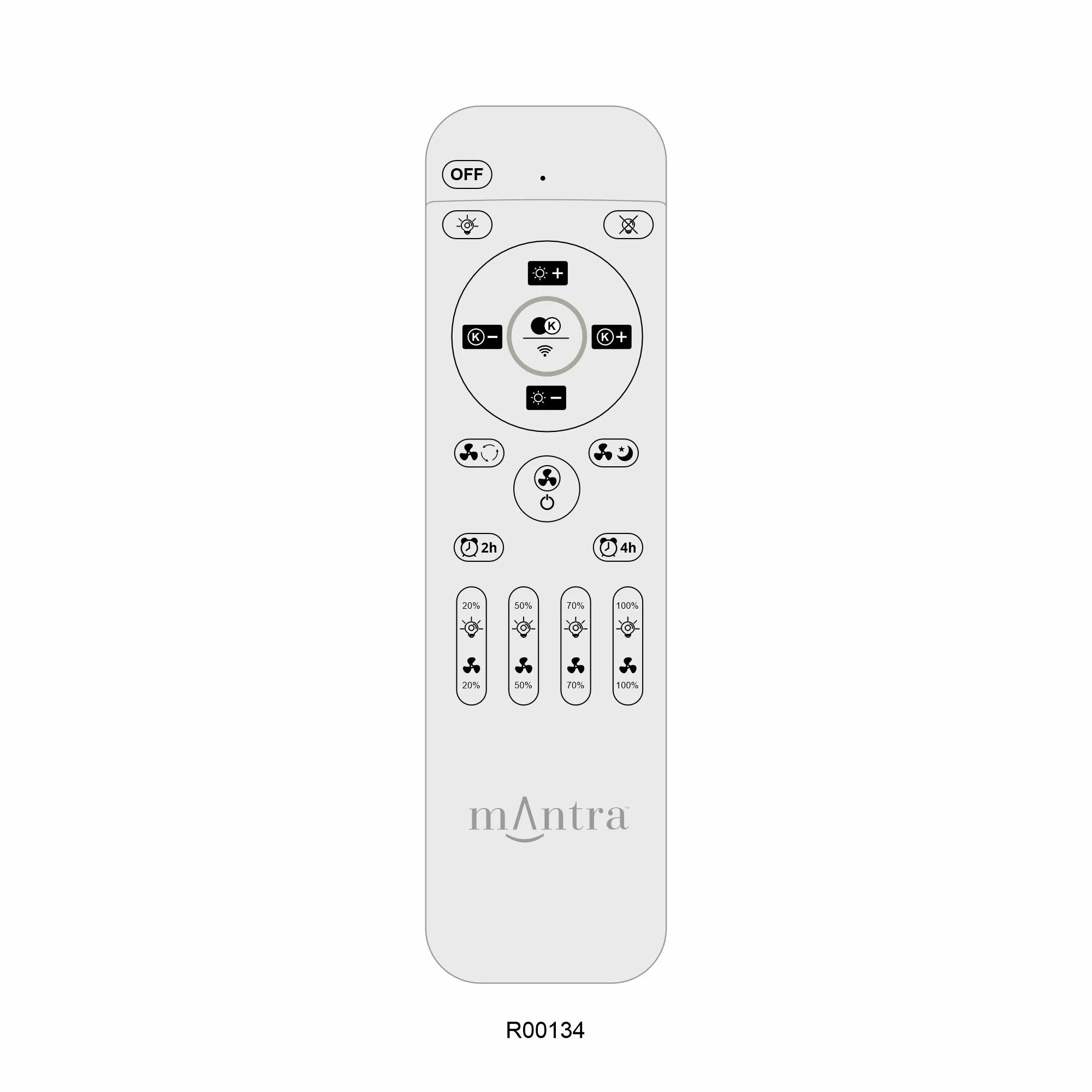 Turbo LED Fan Remote Control - Black/White - Image 3