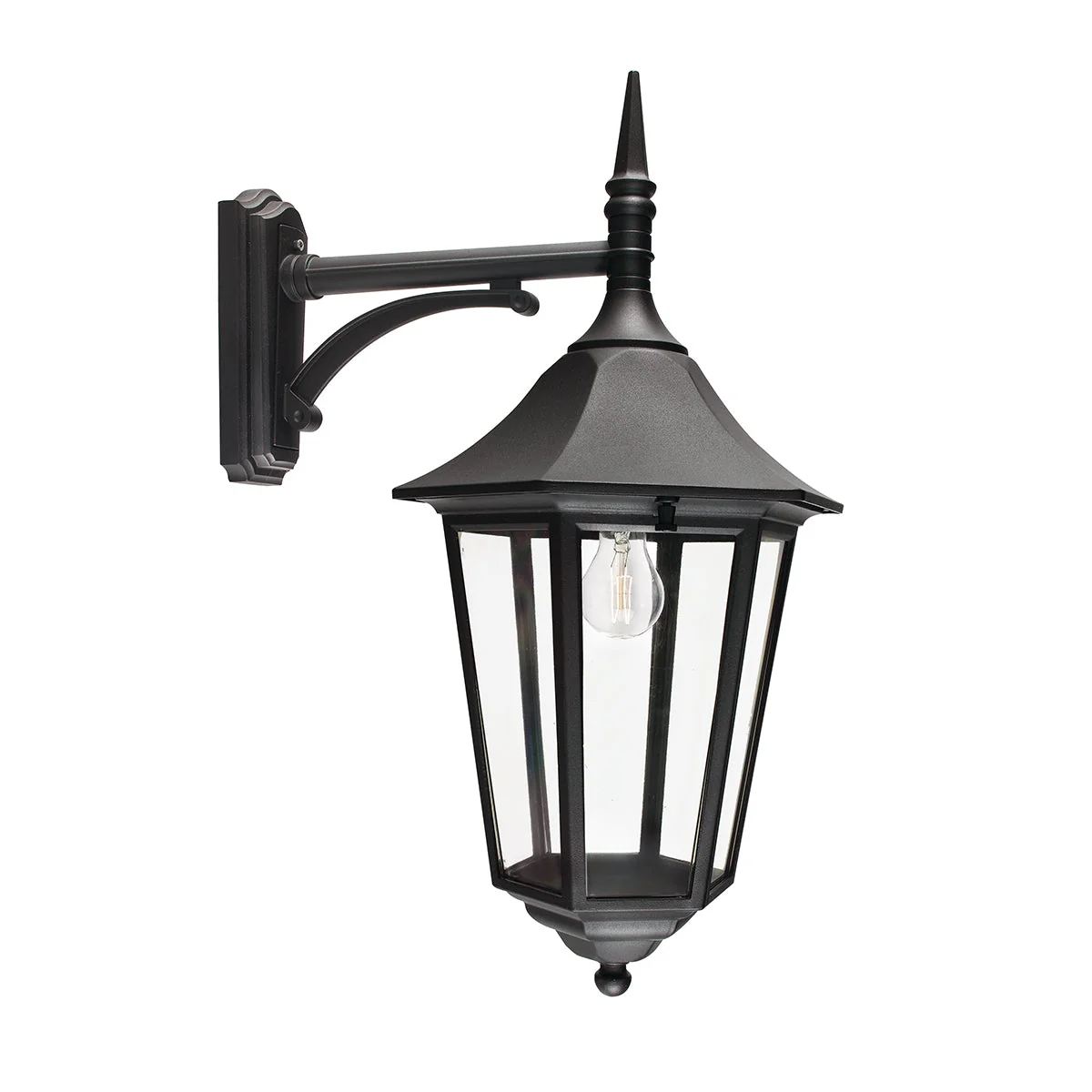Valencia 1 Light Medium/Large Down/Up Lantern - Black Finish