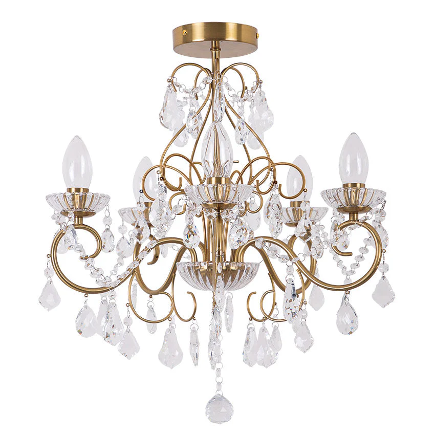 Vanity 5Lt Bathroom Chandelier IP44 -  Matt Brass
