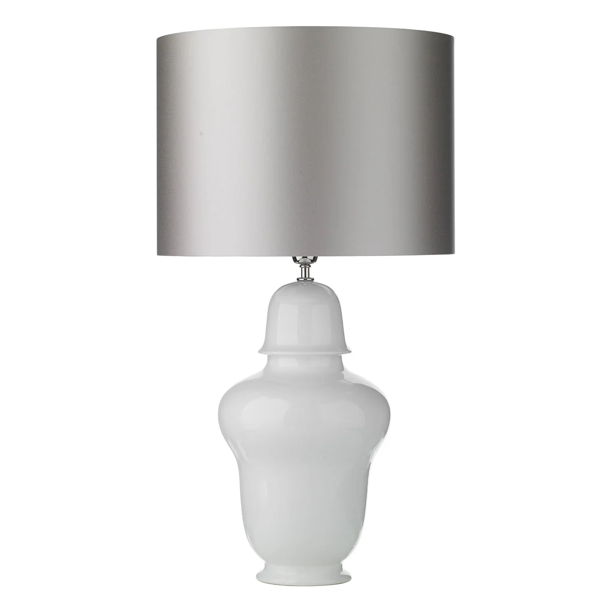 Vaughn Tall Lamp Small Gloss White Base Only E27 - Image 3