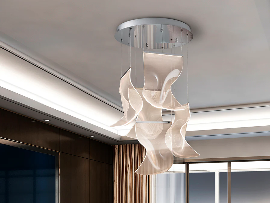 Velos II 5Lt Ceiling Light Lamp- Chrome Finish - Image 2