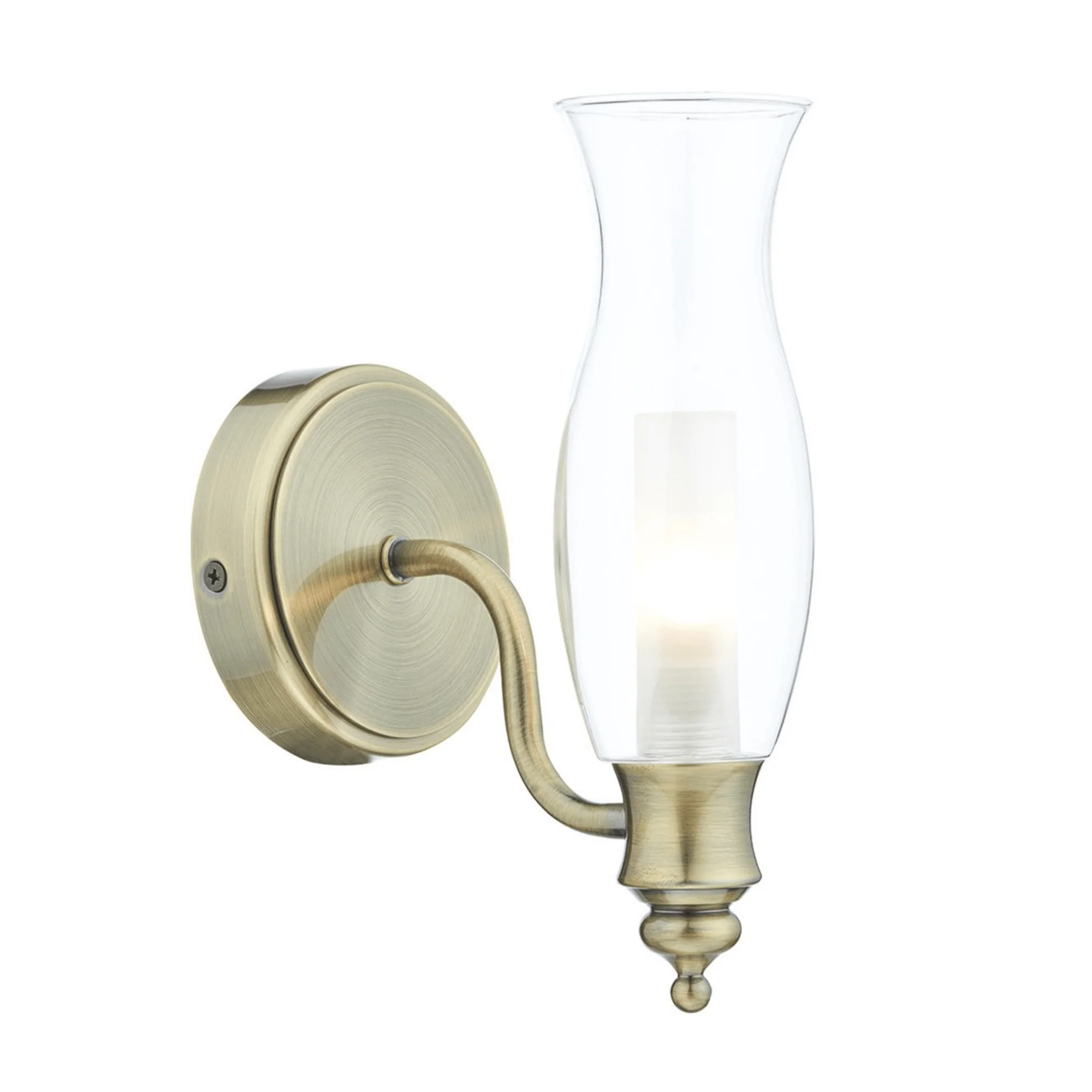 Vestry Bathroom Wall Light Antique Brass/Polished Chrome IP44