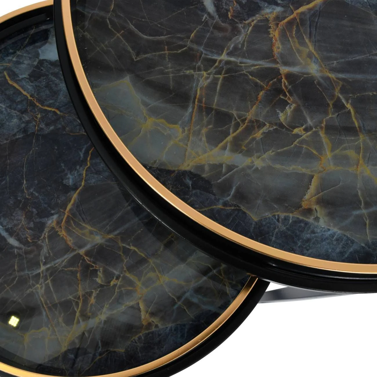 Vesuvius Black and Gold Set of 2 Side Tables - Image 4