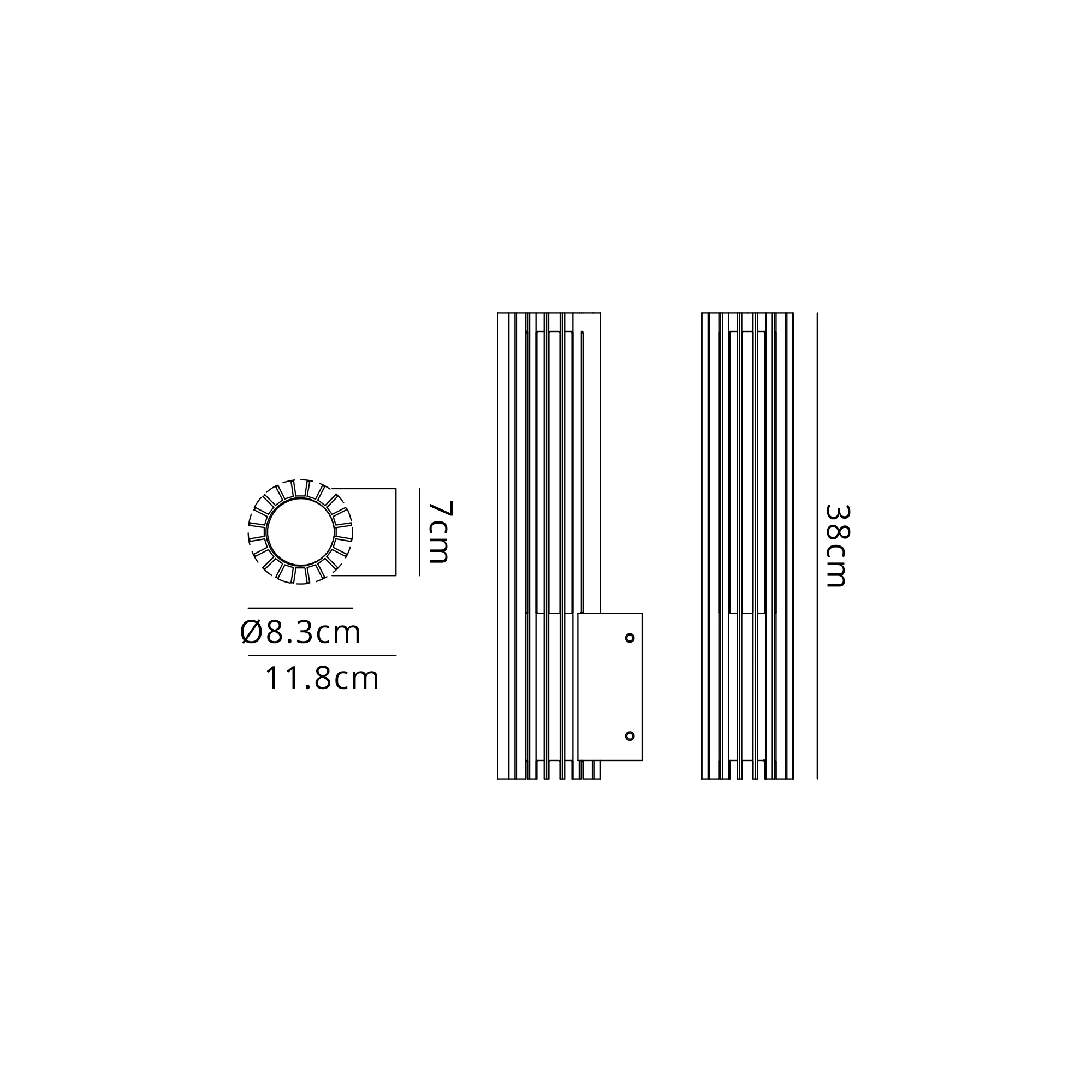 Vidal 9W/18W/22W Wall Light- Black Finish - Image 22