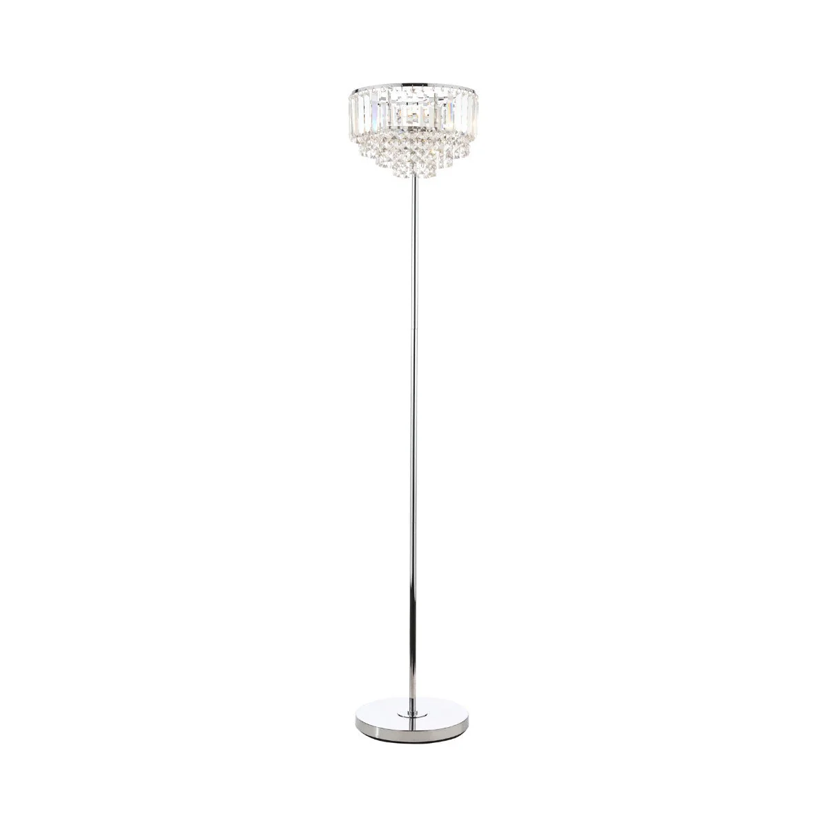Vienna 3lt Floor Lamp Crystal & Polished Chrome G9
