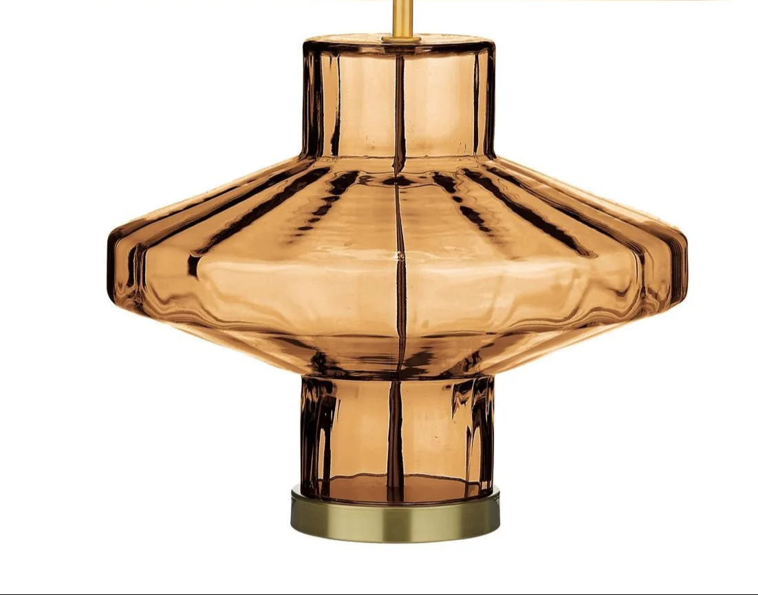 Vienna Table Lamp Tobacco Glass/ Moss Glass-  Base Only - Image 4