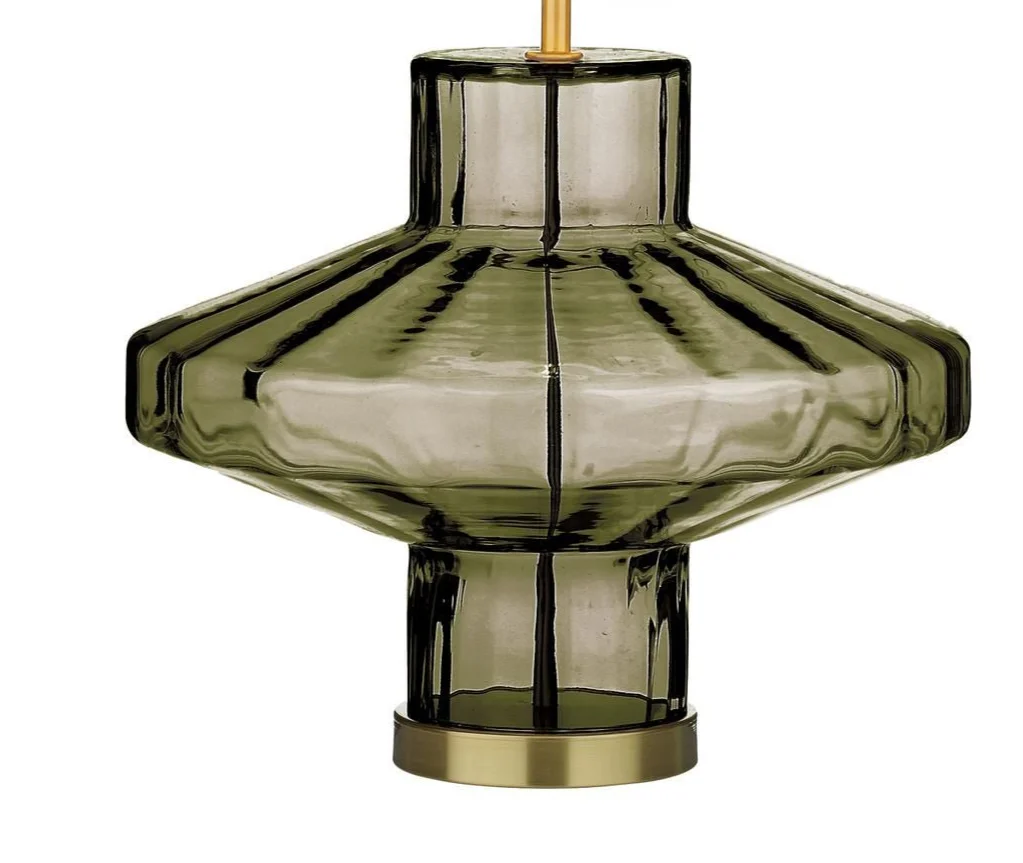 Vienna Table Lamp Tobacco Glass/ Moss Glass-  Base Only - Image 5