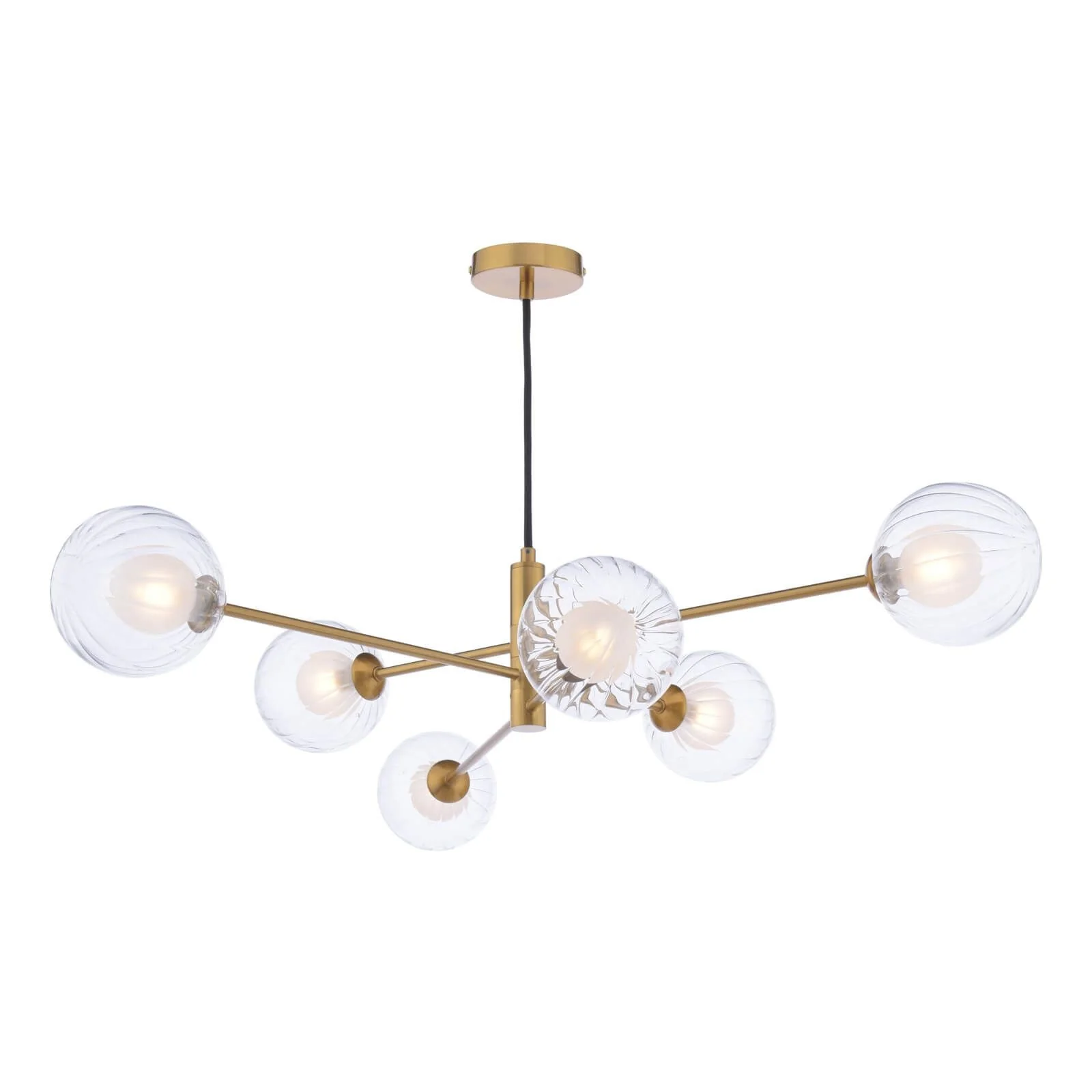 Vignette 6 Light Pendant Aged Brass/Polished Chrome Variety Of Shades