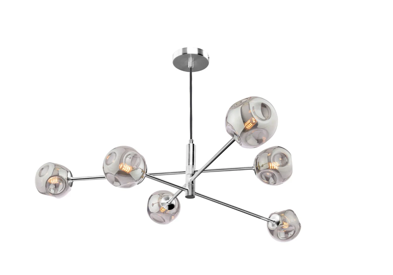 Vignette 6 Light Pendant Aged Brass/Polished Chrome Variety Of Shades - Image 12