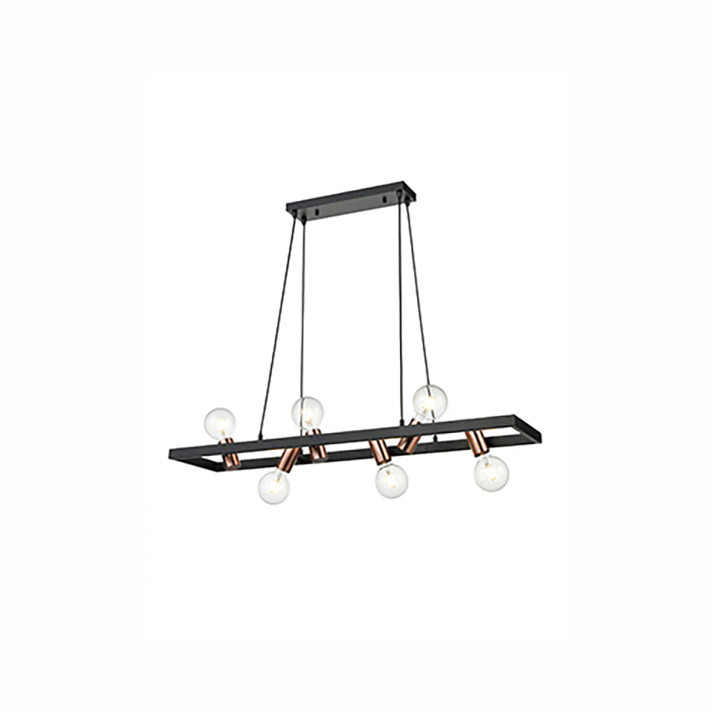Vintage 6Lt Kitchen Light - Black & Copper Finish