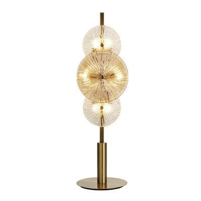 Wagon Wheel 6Lt Table Lamp - Amber & Bronze