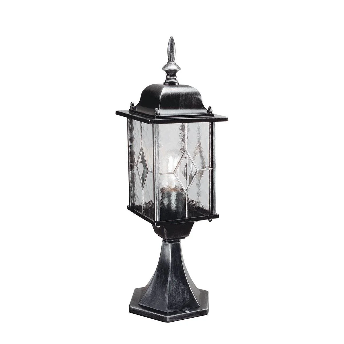 Wexford 1 Light Pedestal Lantern - Black/Silver