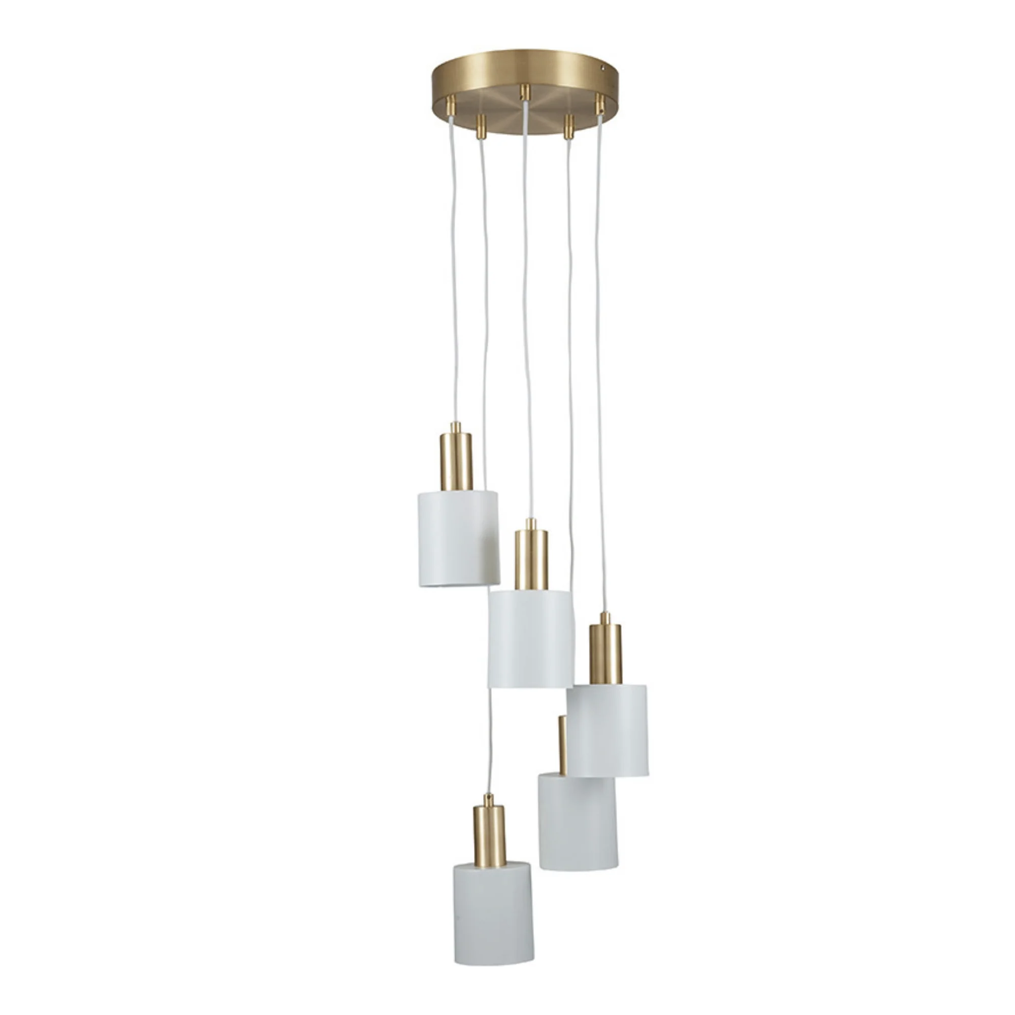 White and Gold Five Drop Pendant