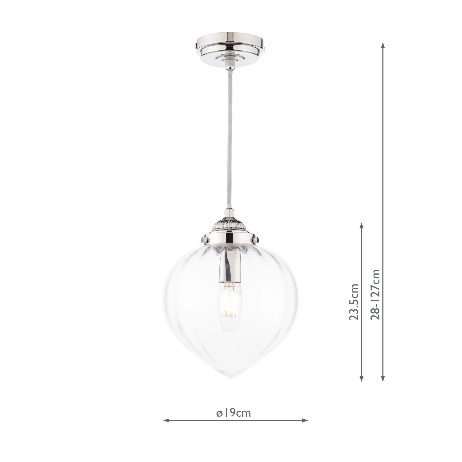 Whitham Pendant Polished Nickel/Antique Brass  and Ribbed Glass - Image 6