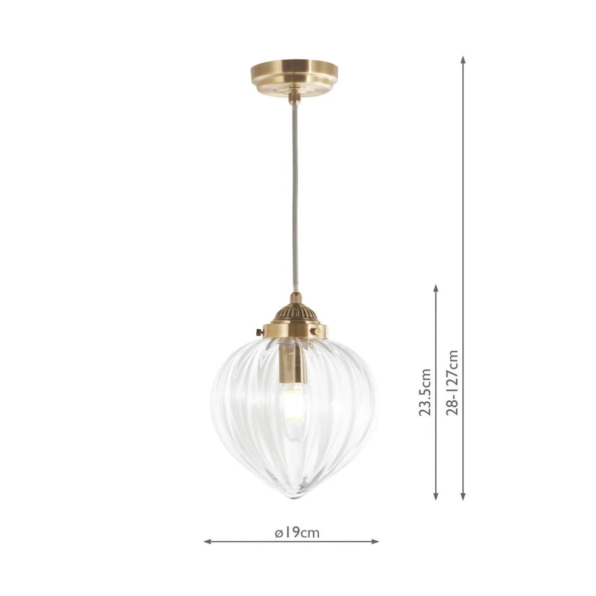 Whitham Pendant Polished Nickel/Antique Brass  and Ribbed Glass - Image 9