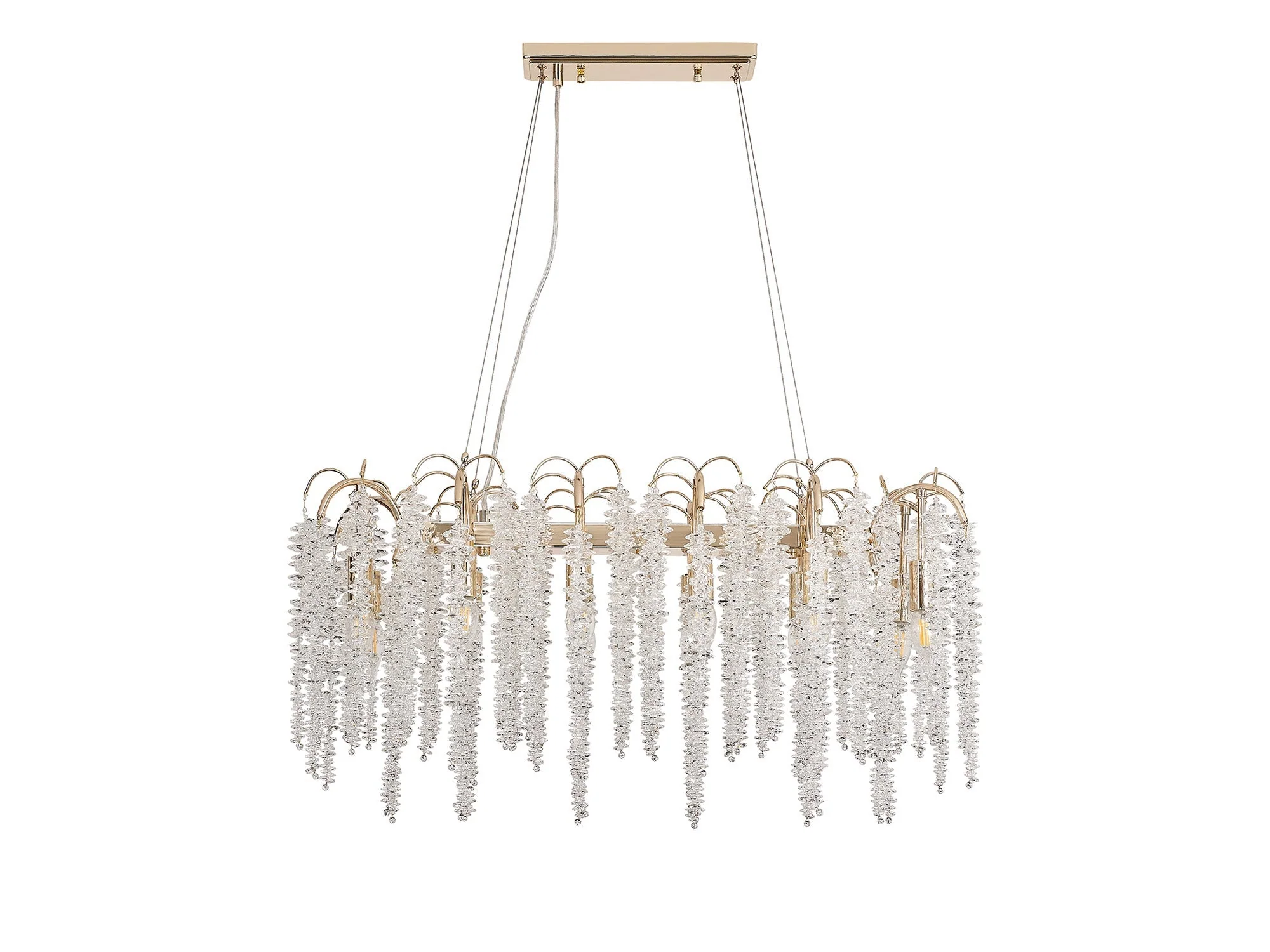 Wisteria Oval Pendant 12/16Lt - French Gold/Polished Nickel & Crystal