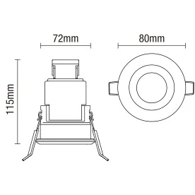 Yate Adjustable IP20 Fire Rated Recessed Downlight- Various Finishes - Image 8