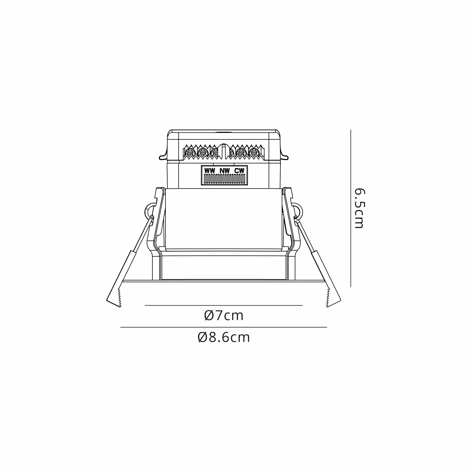 Zarya 8W IP65 Crystal Fire-Rated Downlight - Square - Image 7