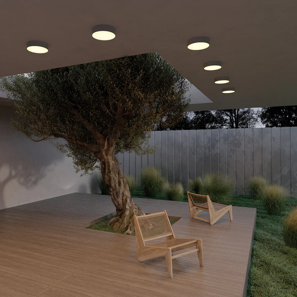 Zon Outdoor Flush Light IP65- Black/ White Finishes - Image 11