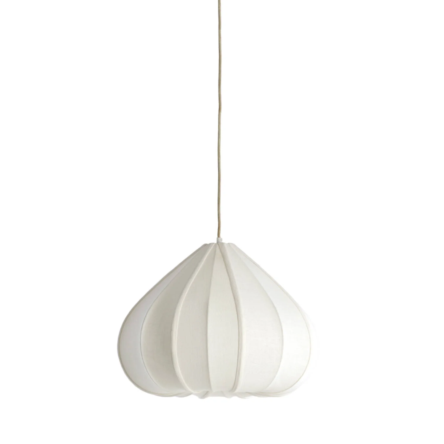 Zubeda Hanging Lamp - Linen Natural/ White Finishes - Image 12