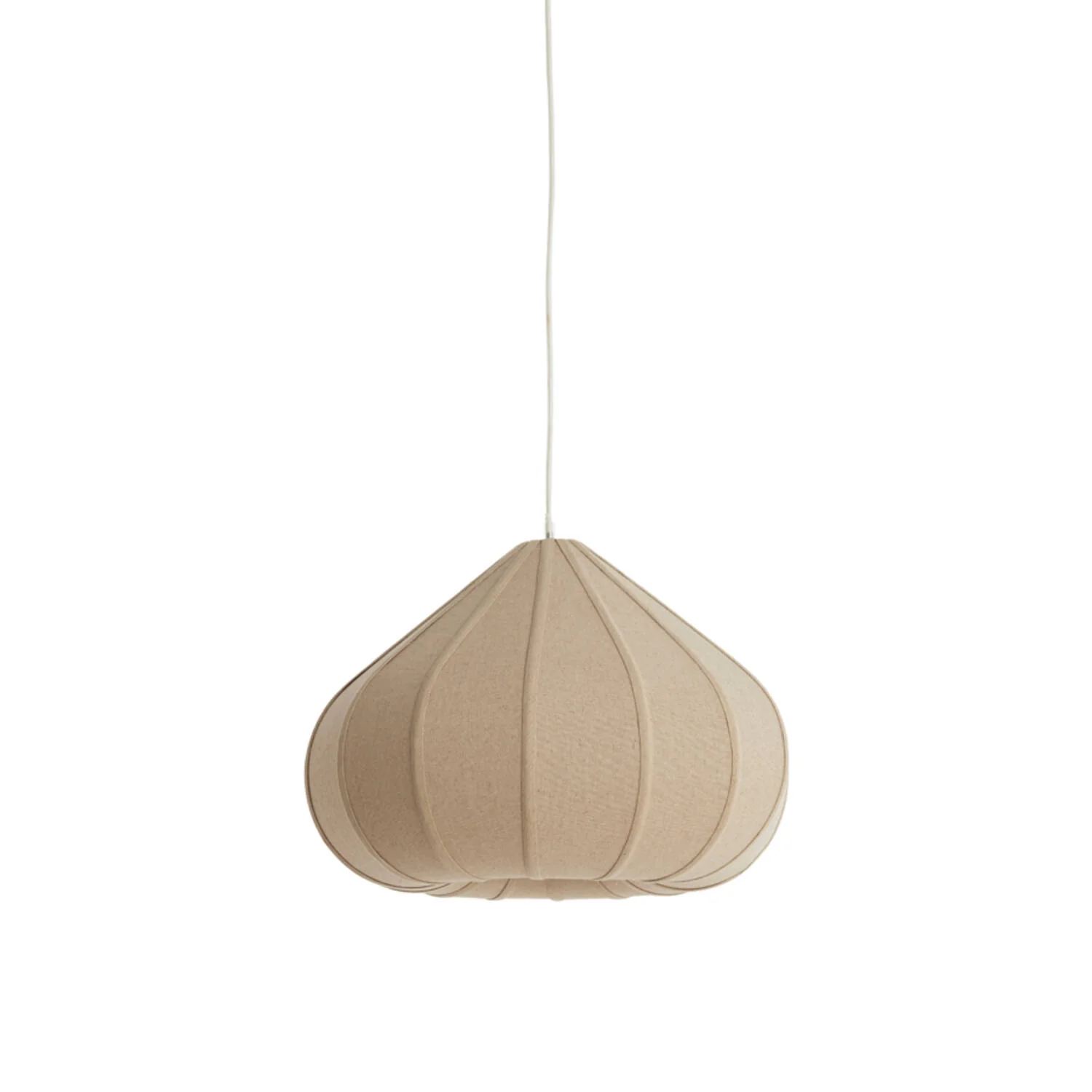 Zubeda Hanging Lamp - Linen Natural/ White Finishes - Image 15