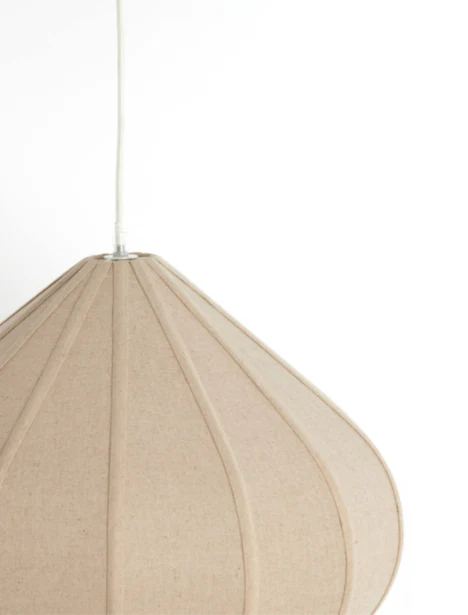 Zubeda Hanging Lamp - Linen Natural/ White Finishes - Image 3