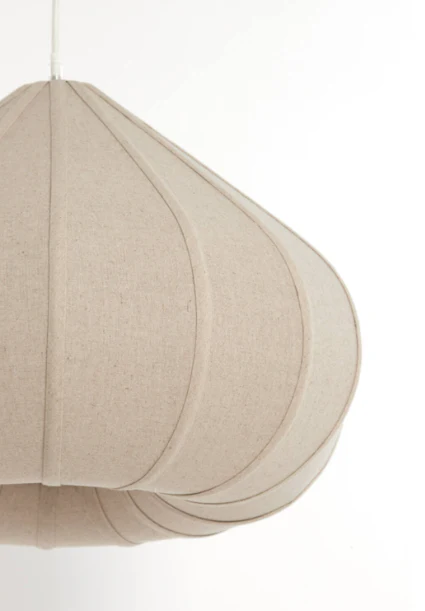 Zubeda Hanging Lamp - Linen Natural/ White Finishes - Image 4